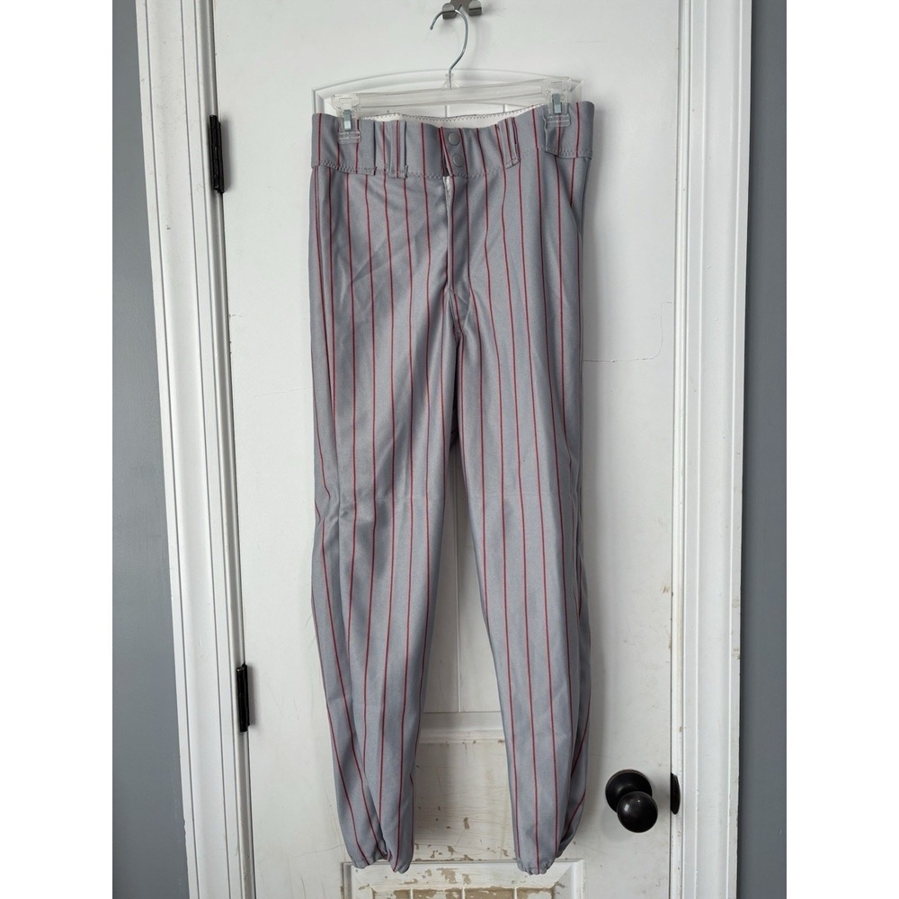 REEBOK‎ Gray & Red PINSTRIPE Baseball PANTS Men's SIZE SMALL New with Tags